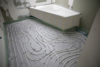 Heated Floor with Modern Tiling